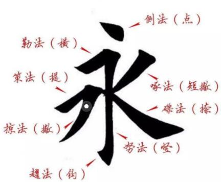 关于楷书的基本笔法 永字八法